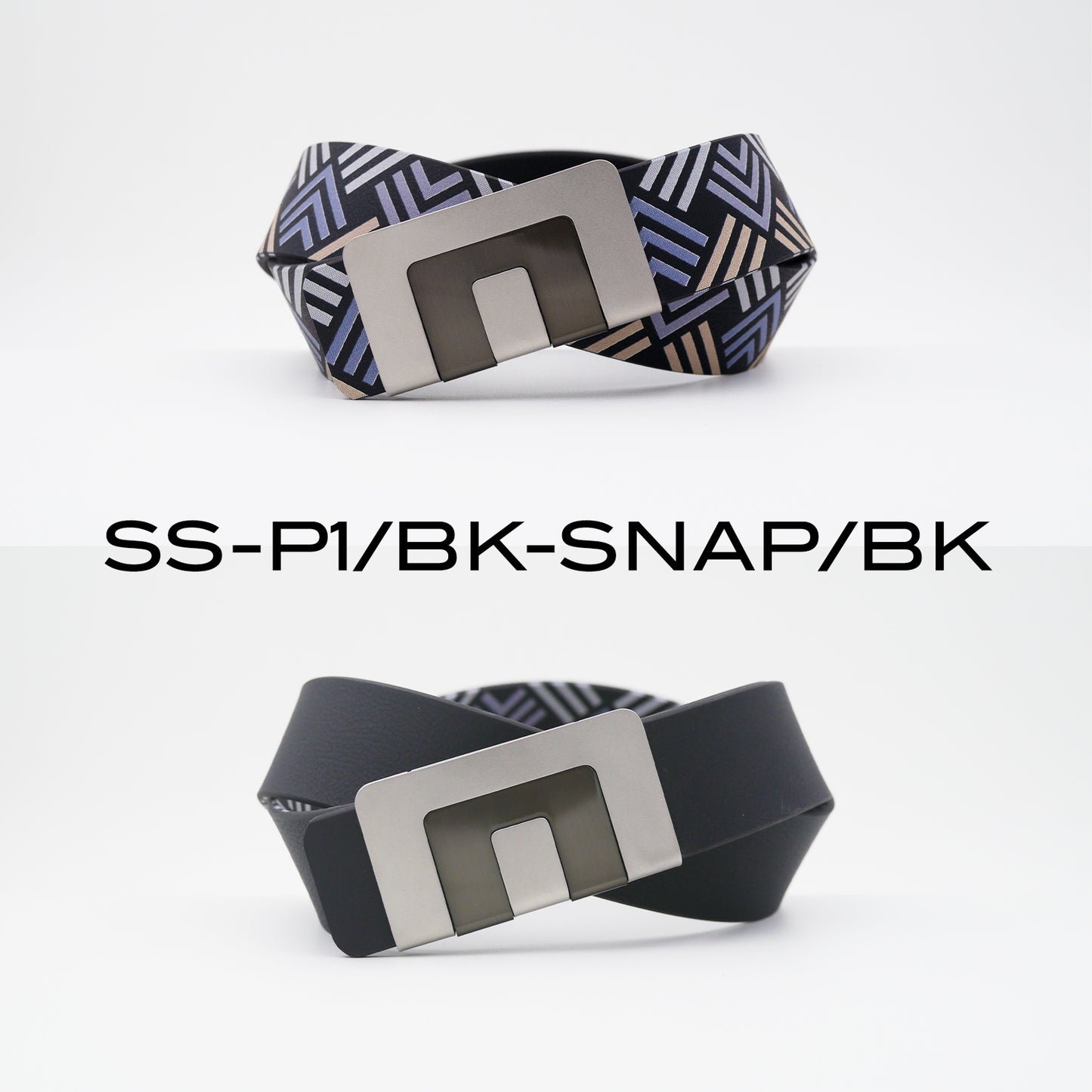 MIN BELT - SILVER BUCKLE, BLACK P1 STRAP